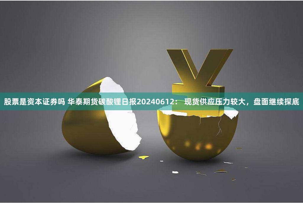 股票是资本证券吗 华泰期货碳酸锂日报20240612： 现货供应压力较大，盘面继续探底