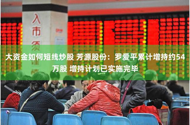 大资金如何短线炒股 芳源股份：罗爱平累计增持约54万股 增持计划已实施完毕